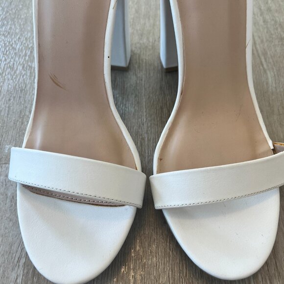 Womens Fashion Nova White Block Heels - 9 - Picture 7 of 10